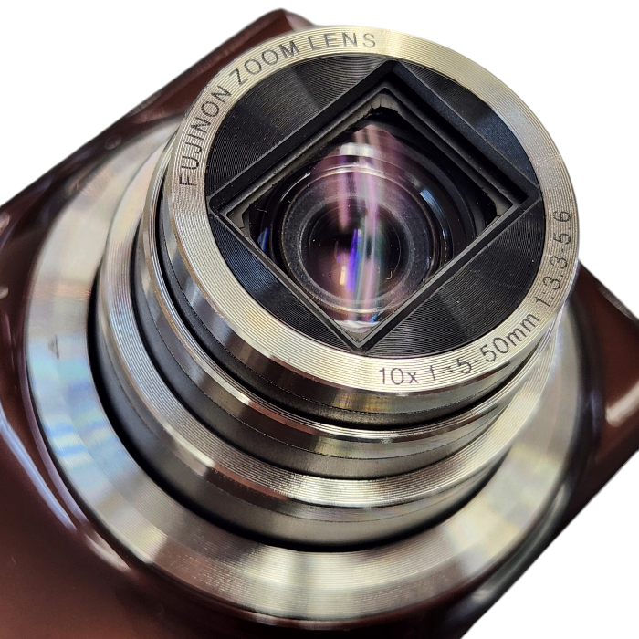 FUJIFILM フジフイルム FinePix ファインピックス デジタルカメラ ブラウン 光学10倍ズーム ブレ防止 フィルム F70 EXR 中古 T1