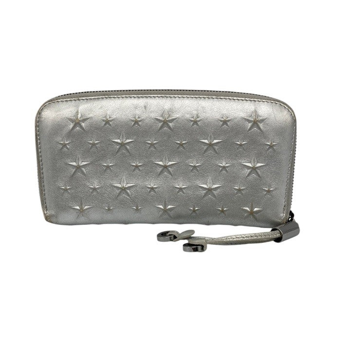 JIMMY CHOO ジミーチュウ スターエンボス ラウンドファスナー長財布 中古 D4