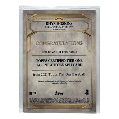 TOPPS MLBカード TIER ONE RHYS HOSKINS PHILLIES 114/200 #T1TA-RHO 中古 IT2