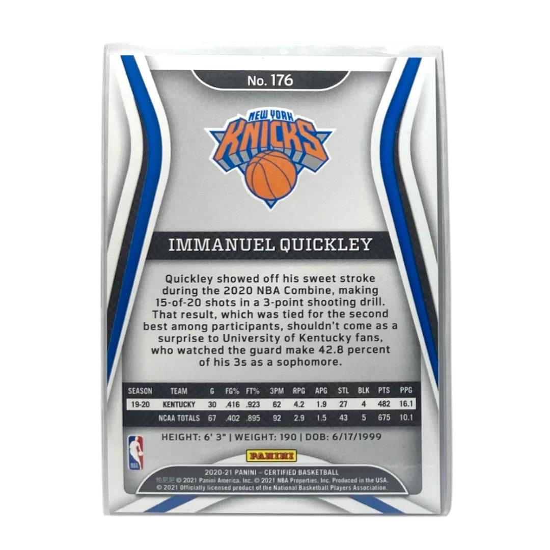 PANINI NBAカード CERTIFIED IMMANUEL QUICKLEY NEW YORK KNICKS #176 中古 IT2