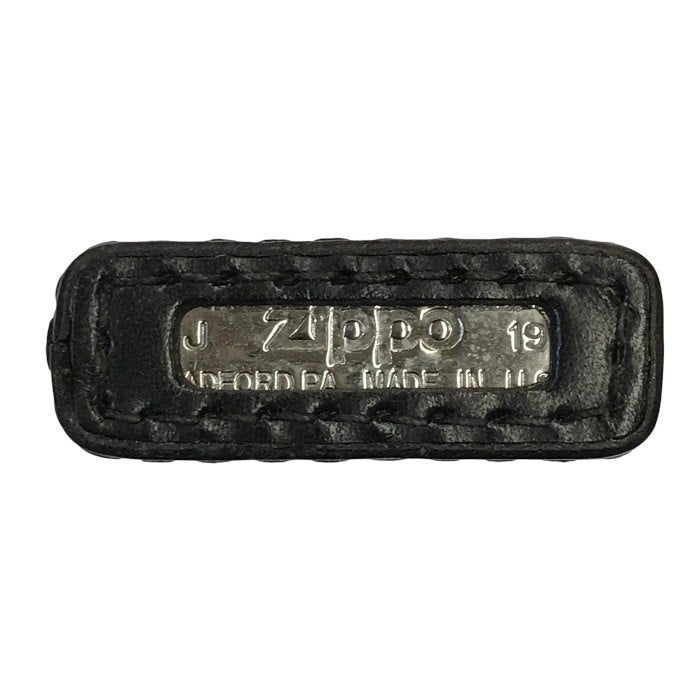 ZIPPO ジッポー 革巻き オイルライター レザー ブラック ロゴ シンプル コレクション 中古 T1