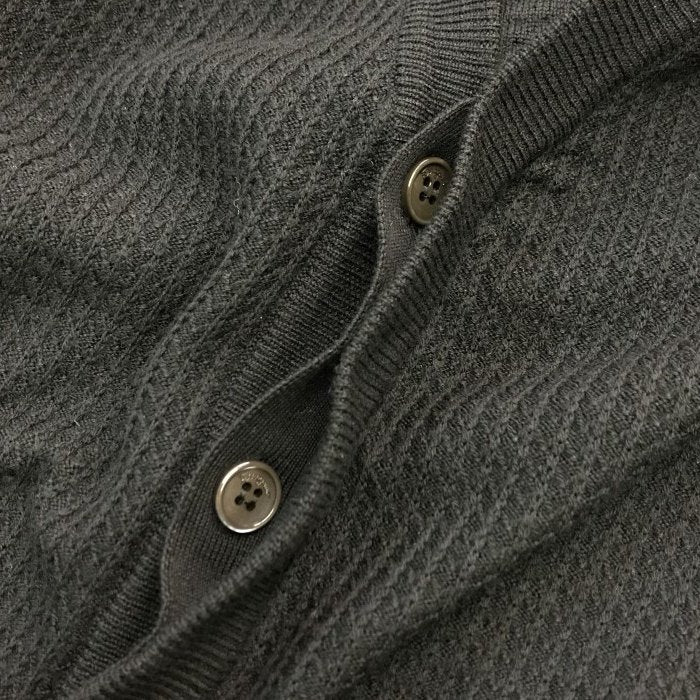Salvatore Ferragamo フェラガモ カーディガン メンズ ウール 長袖 薄手 比翼仕立て ブラック XLサイズ 中古 T1