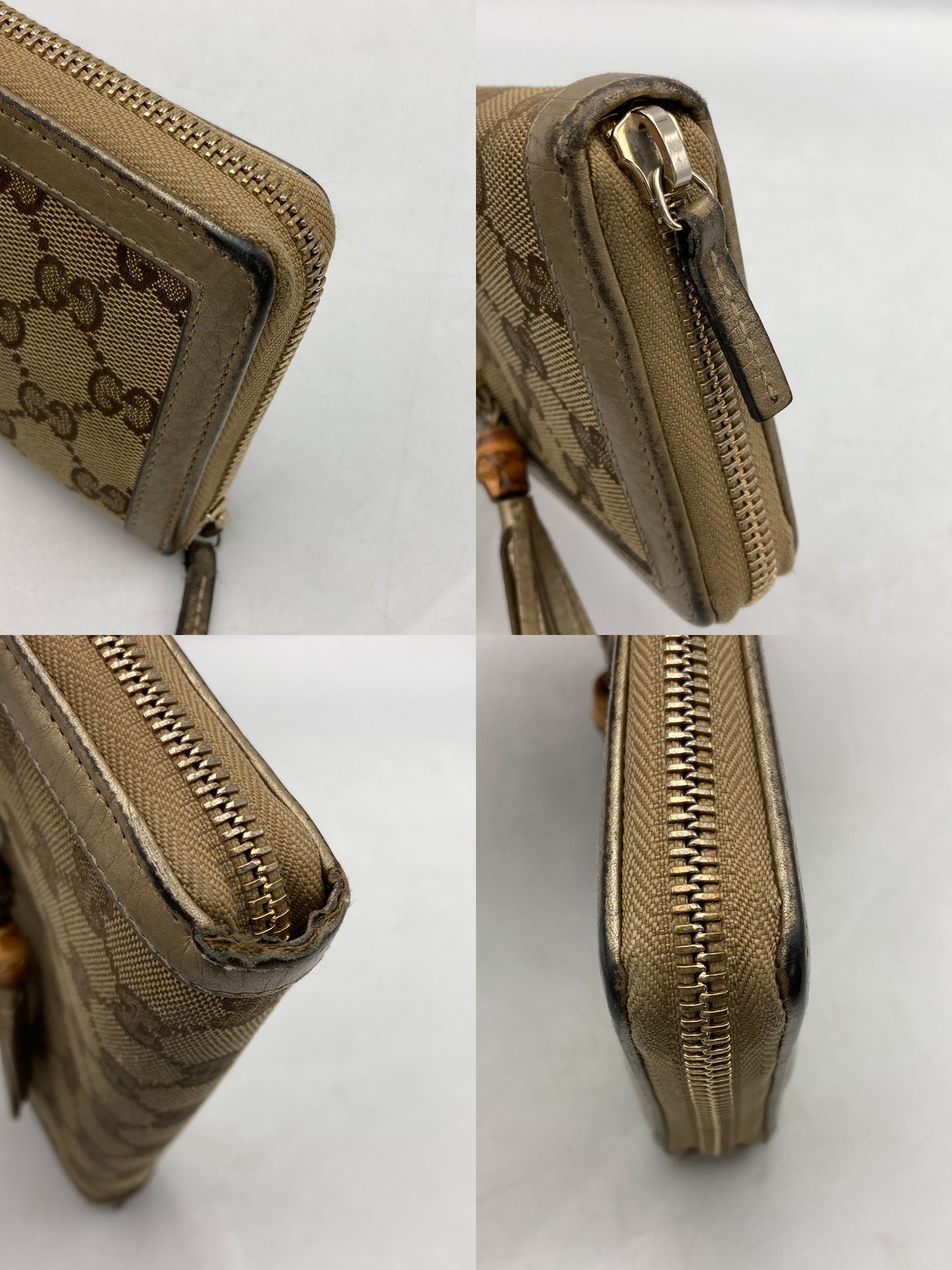 GUCCI グッチ GGキャンバス バンブータッセル ラウンドファスナー長財布 269991 中古 D4