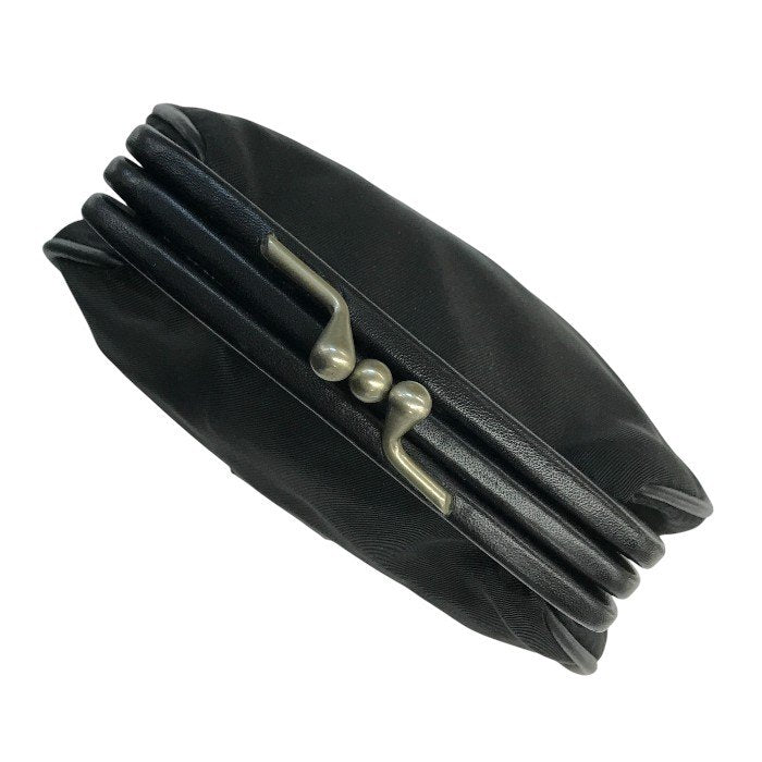 PRADA プラダ コインケース ユニセックス がま口 テスート ナイロン 三角プレート 小銭入れ 2コンパートメント ブラック 中古 T1