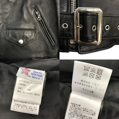 Schott ショット 217US SHEEP ONESTAR ライダースジャケット メンズ シープ ワンスター ダブル レザーブラック 40サイズ 7823950093 中古 T1