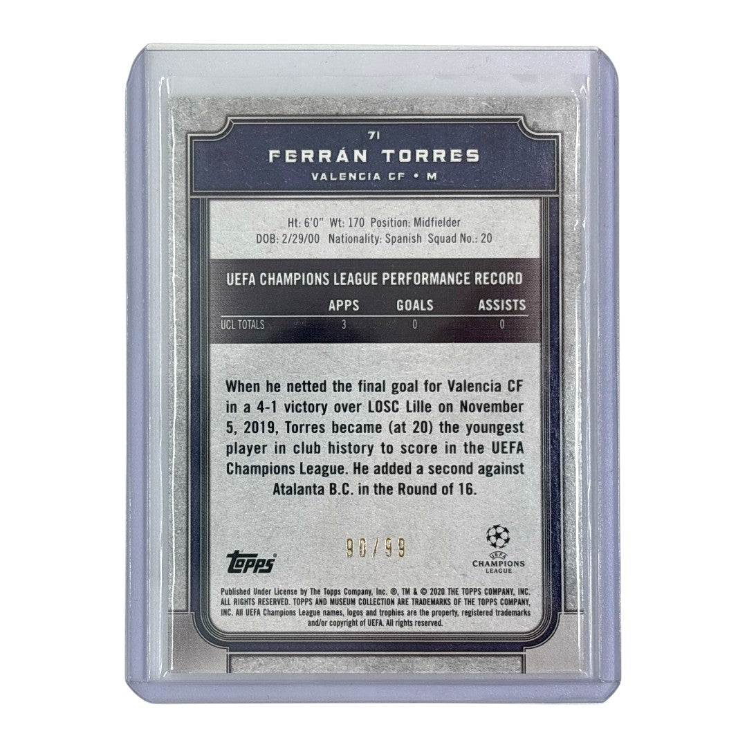TOPPS サッカーカード MUSEUM COLLECTION FERRAN TORRES VALENCIA /99 #71 中古 IT1