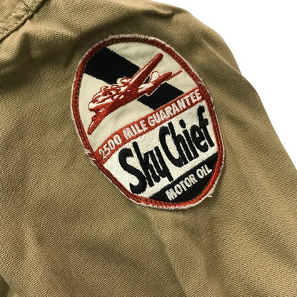 TOYS McCOY トイズマッコイ ワークシャツ メンズ 長袖 H.OKAMOTO McHILL OVERALLS ワッペン ベージュ 14(S)サイズ 中古 T1