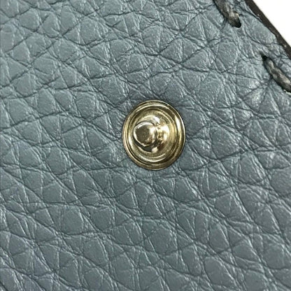 FENDI フェンディ セレリア 6連キーケース ユニセックス selleria レザー ステッチ 無地 ブルーグレー 中古 T1