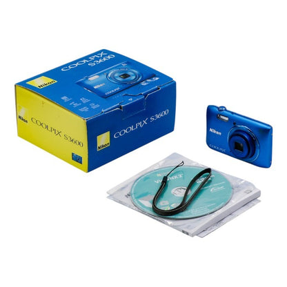 ジャンク品 Nikon デジタルカメラ COOLPIX S3600 8倍ズーム 2005万画素 コバルトブルー S3600BL 中古 a1