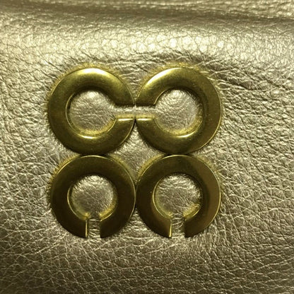 COACH コーチ ミニボストンバッグ レディース レザー ハンドバッグ オプアート メタリックゴールド 45524 中古 T1