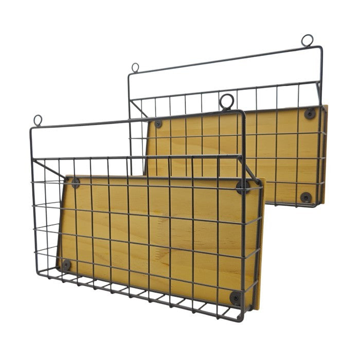 ヴィンテージ風 レターホルダー ドアマガジン ウォールラック 2個セット インテリア 小物入れ おしゃれ 中古 W４