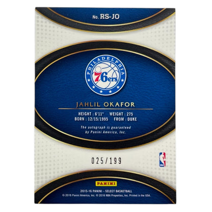 PANINI NBAカード SELECT JAHLIL OKAFOR 76ERS /199 #RS-JO 中古 IT2