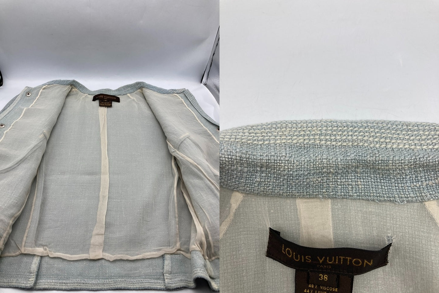 LOUIS VUITTON ルイヴィトン ツイードジャケット レディース サイズ38 中古 D4