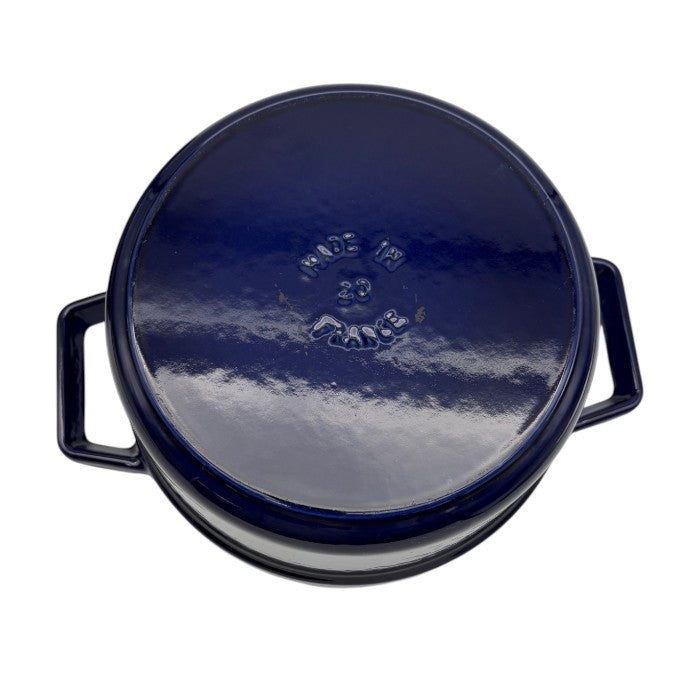 staub ストウブ ココット ラウンド グランブルー ホーロー鍋 40510-264 キッチンツール 調理器具 2.2L 20cm 中古 W1
