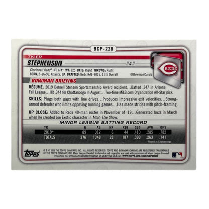TOPPS MLBカード BOWMAN CHROME TYLER STEPHENSON CINCINNATI REDS /50 #BCP-228 中古 IT2