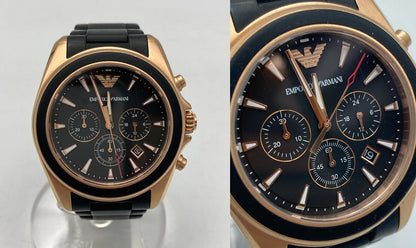 EMPORIO ARMANI エンポリオアルマーニ クロノグラフ 腕時計 クオーツ AR6066 中古 D4