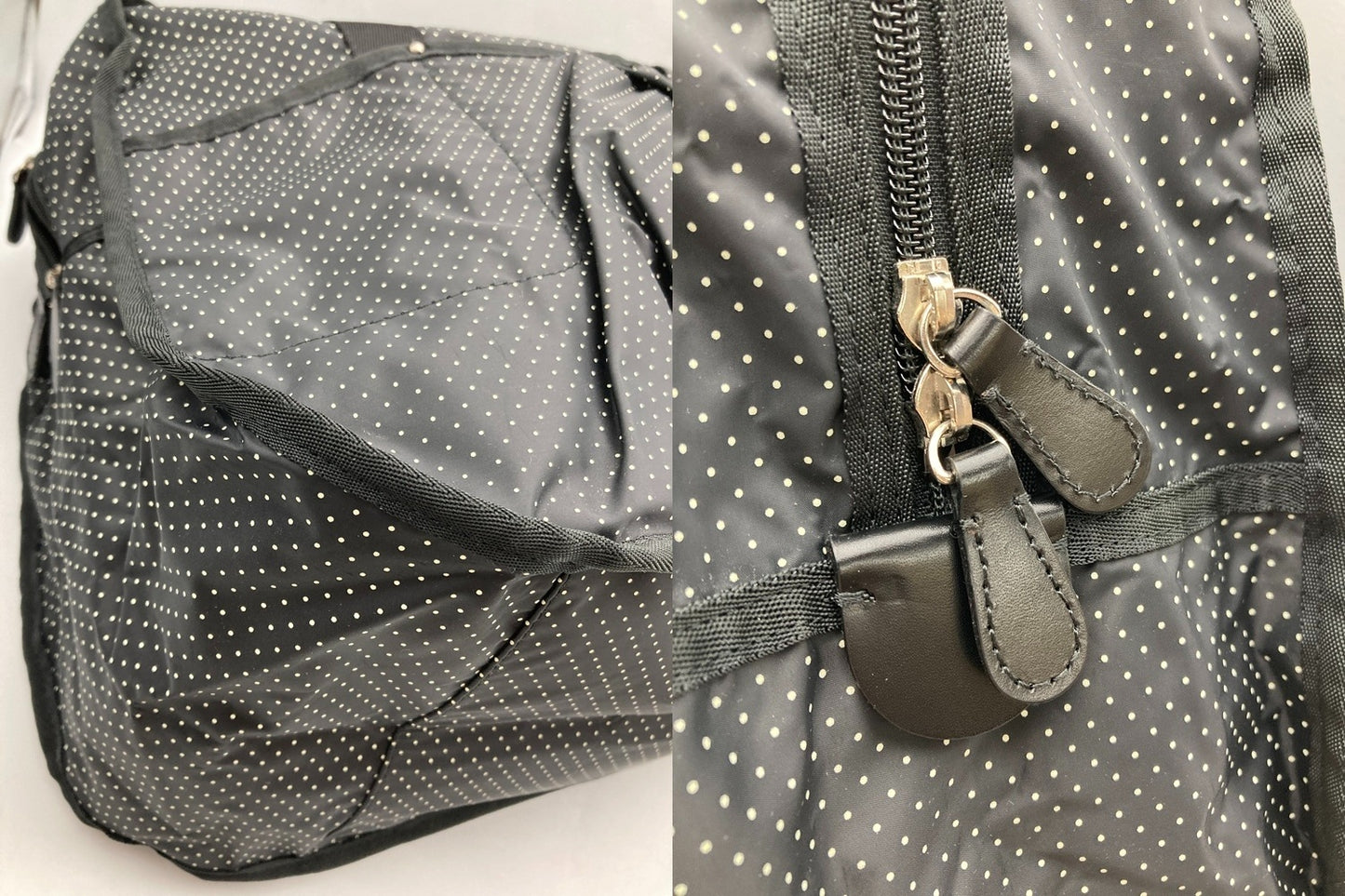 agnes b. VOYAGE アニエスベー ボヤージュ ナイロン ボストンバッグ ドット 水玉 中古 D4