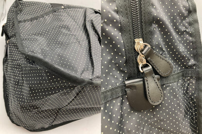 agnes b. VOYAGE アニエスベー ボヤージュ ナイロン ボストンバッグ ドット 水玉 中古 D4