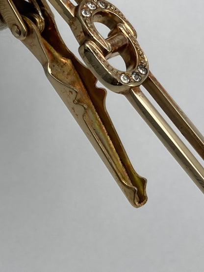Christian Dior MONSIEUR  クリスチャンディオール ロゴ ラインストーン ネクタイピン 中古 D4