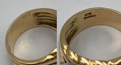 K18/Pt900 コンビ ダイヤ0.12ct リング 13号 中古 D4