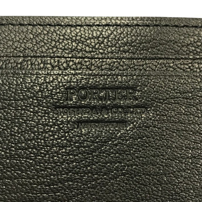 PORTER ポーター ダブル パス & カードケース ユニセックス DOUBLE PASS & CARD CASE ゴートレザー ブラック/オレンジ 129-06015 中古 T1