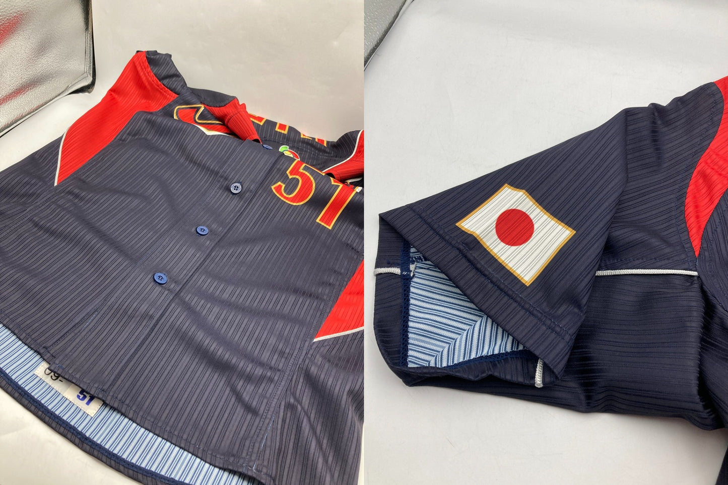 MIZUNO ミズノ WBC 2009年 日本代表ユニフォーム イチロー 52MW-88284 ネイビー×レッド Mサイズ 中古 D4