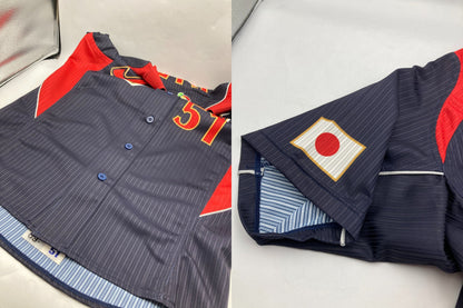 MIZUNO ミズノ WBC 2009年 日本代表ユニフォーム イチロー 52MW-88284 ネイビー×レッド Mサイズ 中古 D4