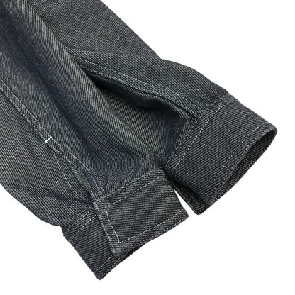 EMPORIO ARMANI エンポリオアルマーニ ジャケット メンズ コットン リネン デニム フルジップ インディゴブルー 44サイズ 3H1BD7 1D9BZ 中古 T1