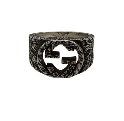 GUCCI グッチ インターロッキングG アラベスク リング SV925 サイズ18号 中古 D4