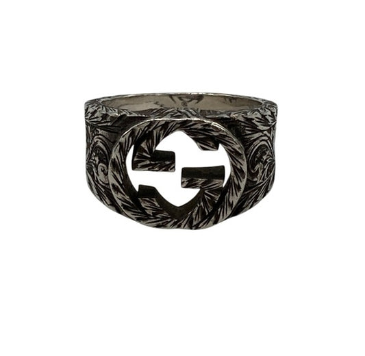 GUCCI グッチ インターロッキングG アラベスク リング SV925 サイズ18号 中古 D4