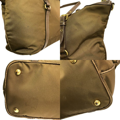 PRADA プラダ ショルダーバッグ レディース 2way ナイロン トート 三角プレート カーキ/ブラウン BR4253 中古 T1