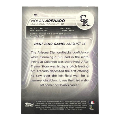 TOPPS MLBカード BOWMAN'S BEST NOLAN ARENADO COLORADO ROCKIES /99 #18 中古 IT2