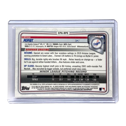 TOPPS MLBカード BOWMAN CHROME RYAN PEPIOT DODGERS 009/250 #CPA-RPE 中古 IT2