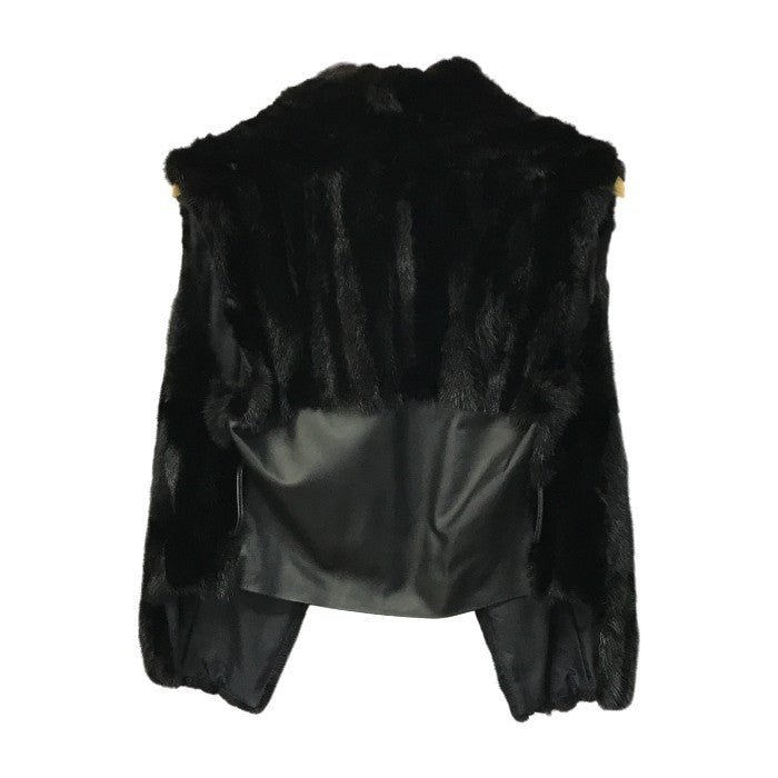 ADORE ミンクファー ジレ レディース リアルファー レザー ベスト 毛皮 38サイズ ブラック 中古 T1
