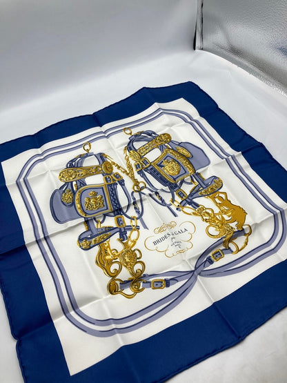 HERMES エルメス カレ40 BRIDES de GALA ブリッド・ドゥ・ガラ (式典用馬勒）シルクスカーフ 中古 D4