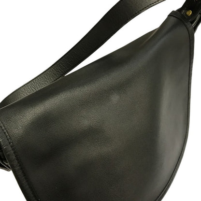 COACH コーチ ショルダーバッグ ユニセックス レザー シンプル フラップ 斜め掛け 男女兼用 オールド ブラック 4150 中古 T1