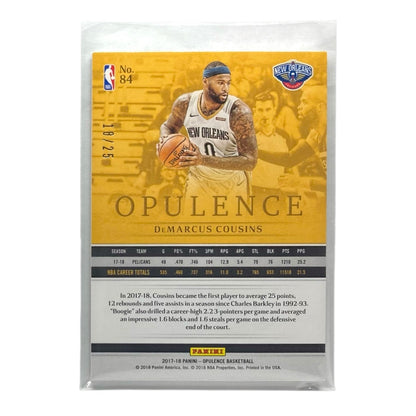 PANINI NBAカード OPULENCE DEMARCUS COUSINS NEW ORLEANS PELICANS /25 #84 中古 IT2