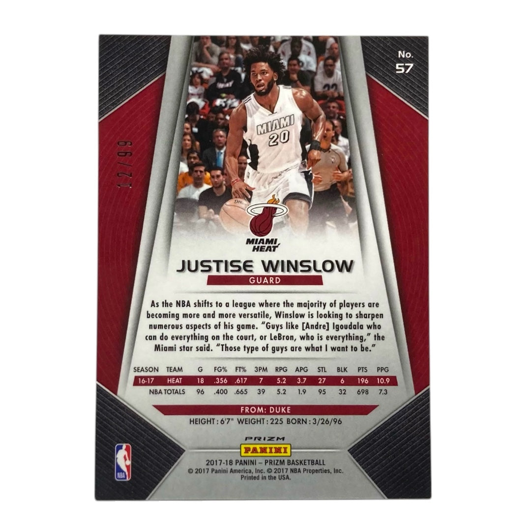 PANINI NBAカード PRIZM JUSTISE WINSLOW MIAMI HEAT /99 #57 中古 IT2