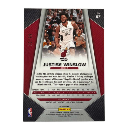 PANINI NBAカード PRIZM JUSTISE WINSLOW MIAMI HEAT /99 #57 中古 IT2