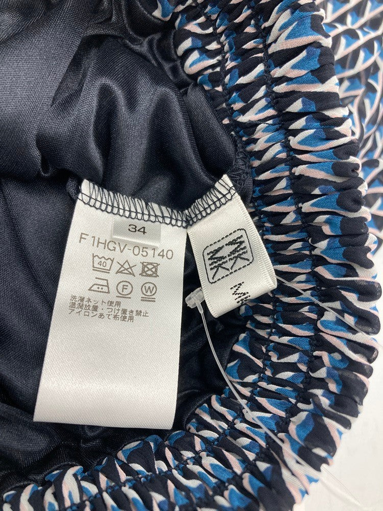 MK MICHEL KLEIN エムケーミッシェルクラン 幾何柄シフォンスカート F1HGV-05140 サイズ36 中古 D4