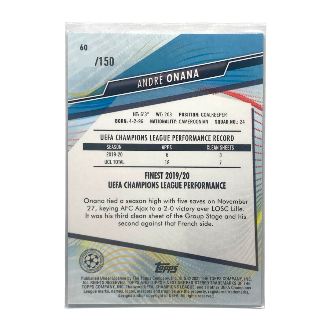 TOPPS サッカーカード FINEST ANDRE ONANA AJAX /150 #60 中古 IT2