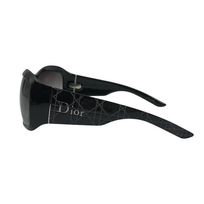 Christian Dior クリスチャンディオール カナージュ サングラス レディース CANNAGE 格子柄 ロゴ セルロイド ブラック/グレーグラデーション 中古 T1