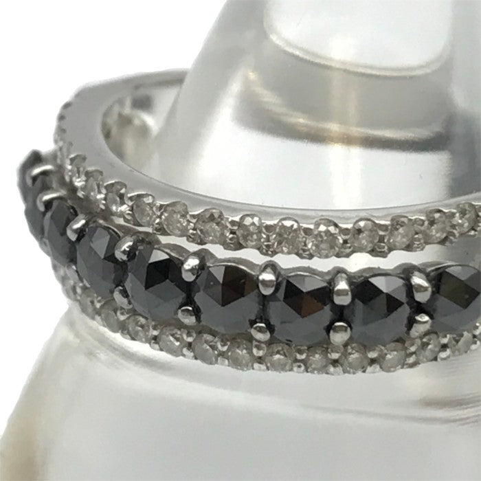 K18WG ブラックダイヤモンド1.00ct リング レディース ホワイトゴールド 13号 中古 T1