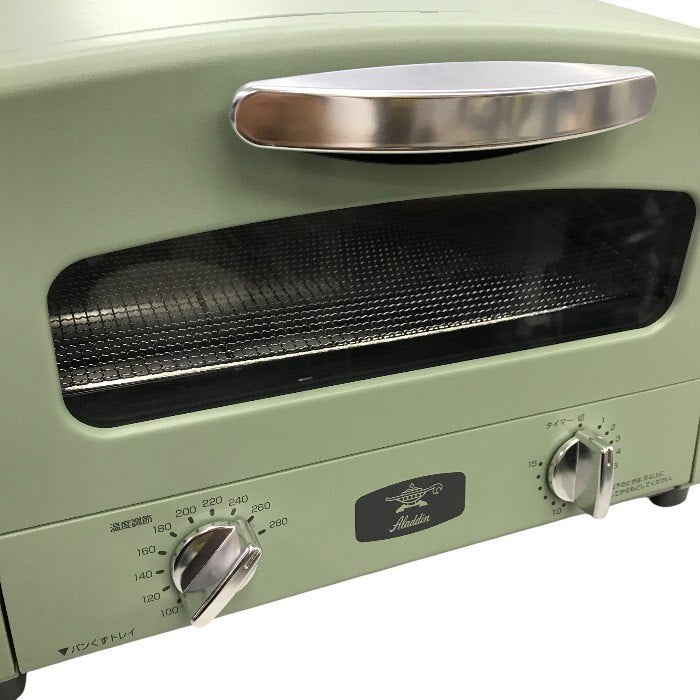 Aladdin (アラジン) グラファイト トースター 2枚焼き トースト パン 温度調節機能 タイマー機能付き [遠赤グラファイト 搭載] グリーン AET-GS13C(G) 中古 Y1