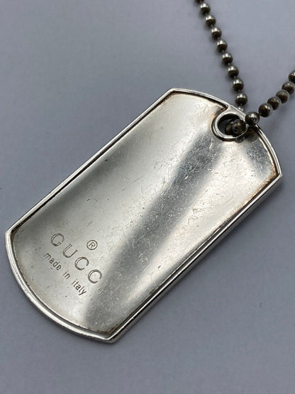 GUCCI グッチ ドッグタグ プレート ネックレス シルバー925 中古 D4
