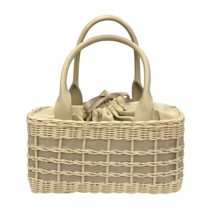 TOCCA トッカ FLOWER RATTAN かごバッグ レディース 春夏 お花 フラワー ハンドバッグ ビジュー ホワイト 6226425 中古 T1