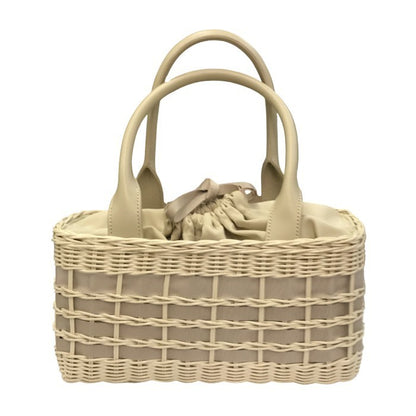 TOCCA トッカ FLOWER RATTAN かごバッグ レディース 春夏 お花 フラワー ハンドバッグ ビジュー ホワイト 6226425 中古 T1