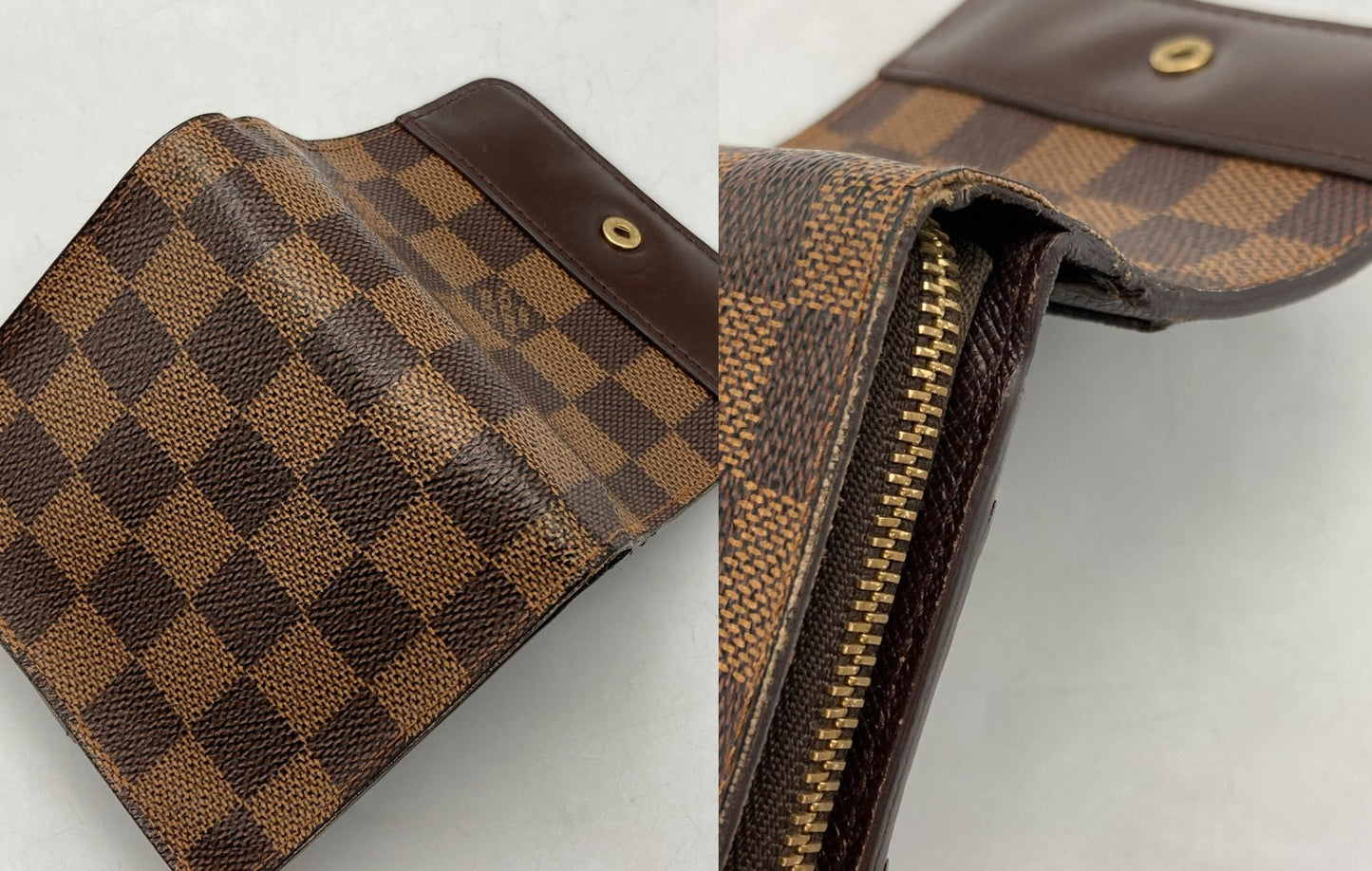 LOUIS VUITTON ルイヴィトン ダミエ エベヌ コンパクトジップ 2つ折り財布  N61668 中古 D4