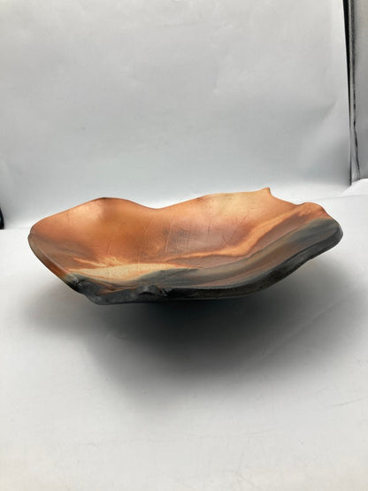 赤穂瀬戸内窯 雲火焼 桃井香子 葉皿 大皿 中古 D4