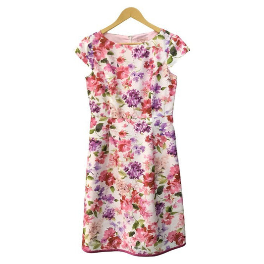 TOCCA トッカ ALSTROMERIA ニットドレス レディース ワンピース ポリエステル 花柄 ご家庭で水洗い可 ピンク サイズ4 OPTOIS0130 中古 T1